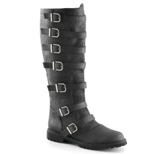 GOTHAM-110 halloween black captain boots cosplay mens boots with buckles