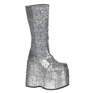 Glitter 18 cm knie laarzen cyberpunk herenlaarzen extreem plateau