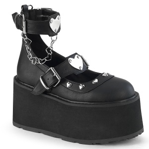 Kunstleer 11,5 cm DAMNED-56 emo maryjane schoenen met gesp