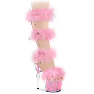 Roze 18 cm ADORE-727F pole dance hakken met veren