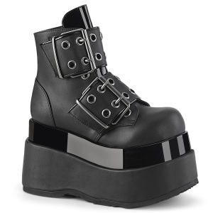 Vegan 11,5 cm BEAR-104 emo wedge plateau boots met gesp