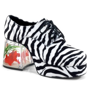 Zebra PIMP-02 heren pooier schoenen met goudvis aquarium hak