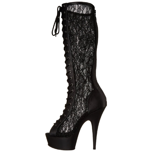 lace fabric boots