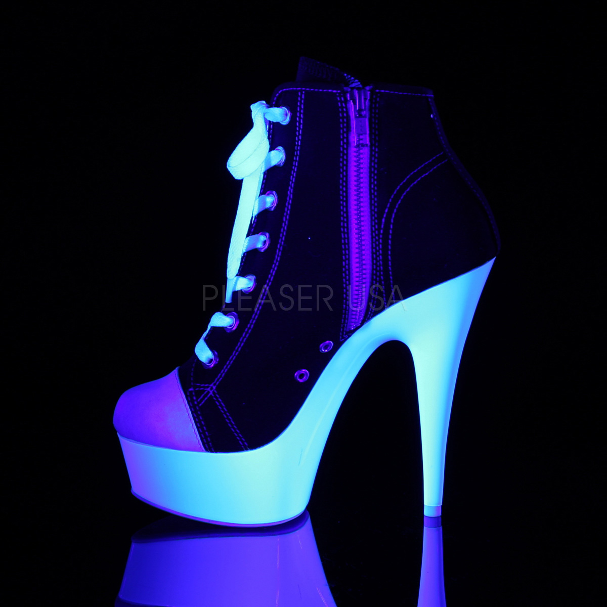 neon blue high heels