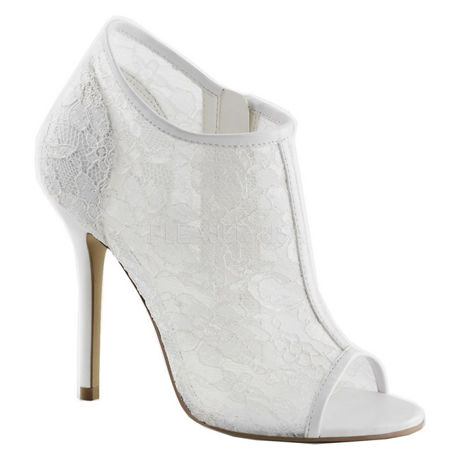 white mesh heels