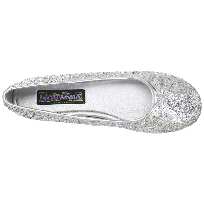 Zilver glitter STAR-16G ballerinas schoenen