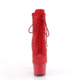 ADORE-1020RM 18 cm pleaser hoge hakken boots plateau strass rode