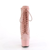 ADORE-1020RM 18 cm pleaser hoge hakken boots plateau strass roze