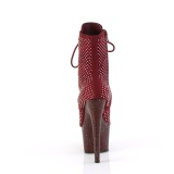 ADORE-1020RM 18 cm pleaser hoge hakken boots plateau strass wijn rood