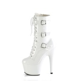 ADORE-1043 - 18 cm platform high heels boots lakleer witte