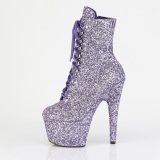 ADORE-GWR 18 cm pleaser high heels ankle boots glitter purple