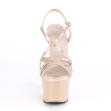 Beige 18 cm ADORE-713 pleaser naaldhak sandalen damesschoenen