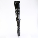 Black 18 cm ADORE-4000 Vinyl crotch high overknee boots