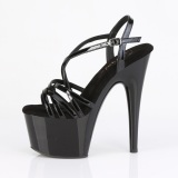 Black 18 cm ADORE-713 pleaser womens stiletto heel sandals