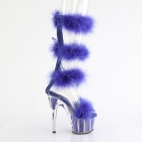 Blauw 18 cm ADORE-728F pole dance hakken met veren