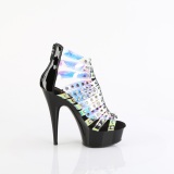 DELIGHT-600-9 - 15 cm platform high heels boots hologram