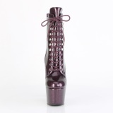 Eggplant glitter 18 cm dames high heels boots plateau