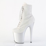 FLAMINGO-1020RM 20 cm pleaser hoge hakken boots plateau strass zilveren