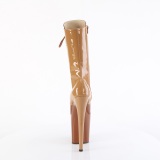 FLAMINGO-1054DC - 20 cm platform high heels boots lakleer toffee