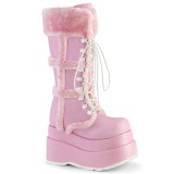 Faux Fur Trim 11,5 cm BEAR-202 emo alternative womens boots pyramid platform in rose