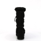 Faux Fur Trim 7 cm CUBBY-311 lolita alternative womens boots platform in black