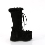 Faux Fur Trim 7 cm CUBBY-311 lolita alternative womens boots platform in black