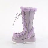 Faux Fur Trim 7 cm CUBBY-311 lolita alternative womens boots platform in lavender