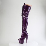 Glitter 18 cm ADORE-3020GP Violet overknee boots hoge hakken met veters