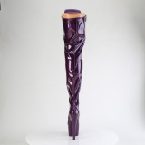 Glitter 18 cm ADORE-3020GP Violet overknee boots hoge hakken met veters