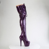 Glitter 18 cm ADORE-3020GP Violet overknee boots hoge hakken met veters