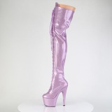 Glitter 18 cm ADORE-3020GP paarse overknee boots hoge hakken met veters