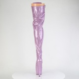 Glitter 18 cm ADORE-3020GP paarse overknee boots hoge hakken met veters