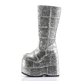 Glitter 18 cm knie laarzen cyberpunk herenlaarzen extreem plateau