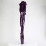 Glitter 20 cm FLAMINGO-3020GP Violet overknee boots hoge hakken met veters