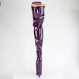 Glitter 20 cm FLAMINGO-3020GP Violet overknee boots hoge hakken met veters