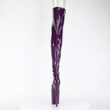 Glitter 20 cm PEEP TOE Violet overknee boots hoge hakken met veters