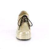 Glitter JAZZ-02G pooier schoenen 70 heren disco platform veterschoenen gold