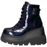 Hologram 11,5 cm SHAKER-52 demoniacult sleehakken boots met plateau zwart