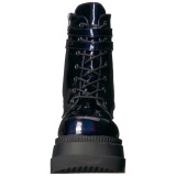 Hologram 11,5 cm SHAKER-52 demoniacult sleehakken boots met plateau zwart