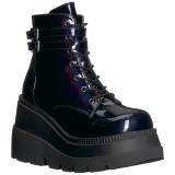 Hologram 11,5 cm SHAKER-52 demoniacult sleehakken boots met plateau zwart