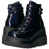 Hologram 11,5 cm SHAKER-52 demoniacult sleehakken boots met plateau zwart