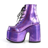 Hologram 13 cm CAMEL-203 emo chunky platform boots purple