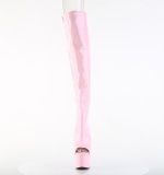 Hologram veterlaarzen 18 cm ADORE-3019HWR Roze overknee laarzen high heels met veters