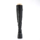 Kunstleer 13 cm gothic stretch wijde schacht overknee laarzen brede schacht