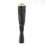 Kunstleer 13 cm gothic stretch wijde schacht overknee laarzen brede schacht