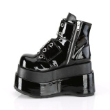 Lakleer 11,5 cm BEAR-104 emo wedge plateau boots met gesp