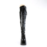 Lakleer 13 cm gothic stretch wijde schacht overknee laarzen brede schacht