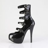 Lakleer 14,5 cm burlesque laarsje dames plateau schoenen met gesp