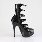 Lakleer 14,5 cm burlesque laarsje dames plateau schoenen met gesp