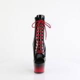 Lakleer 18 cm ADORE-1021BR-H open teen platform boots met hak zwart